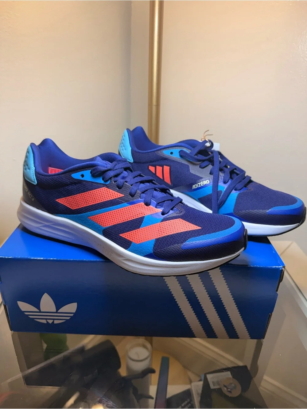 Adidas Adizero Men's Running Shoes - Blue/Coral